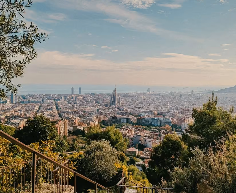 Barcelona seen from the Bunkers del Carmel hilltop