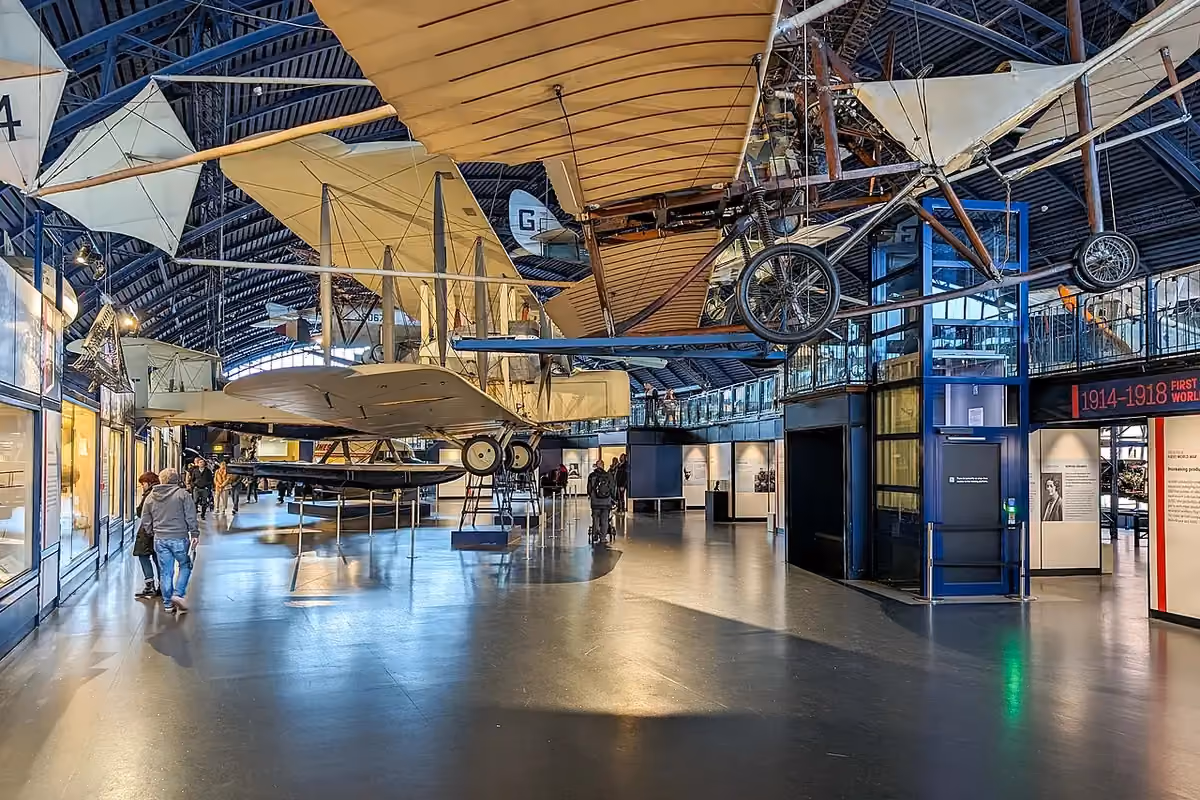 Aircraft displayed in the Flight gallery at London’s Science Museum
