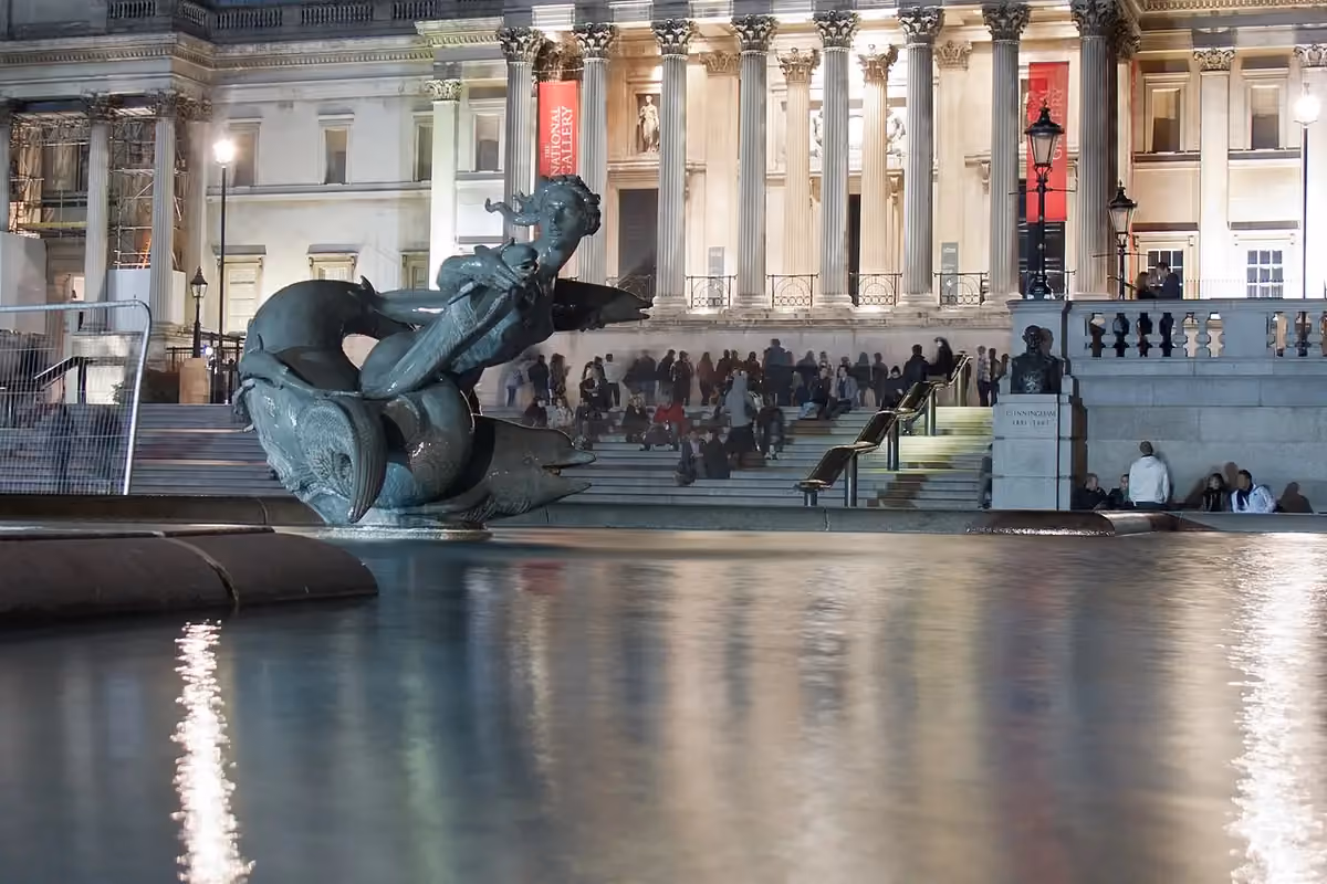 Trafalgar Square and the National Gallery in London