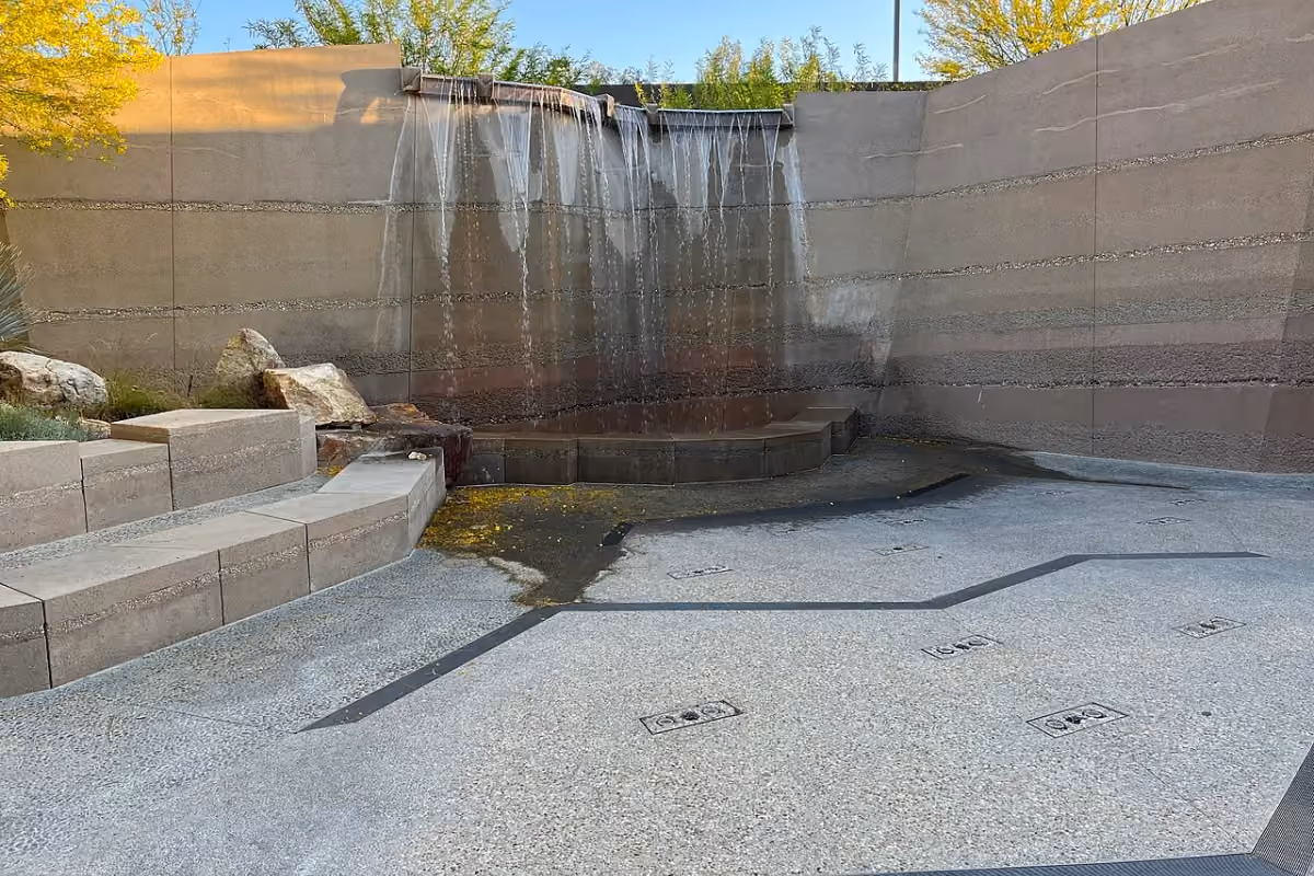 An outdoor fountain in Palm Springs, California