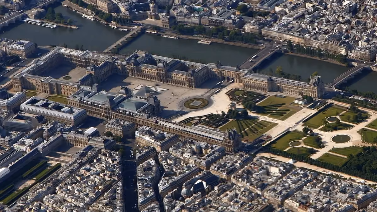 The Louvre and Tuileries area in Paris