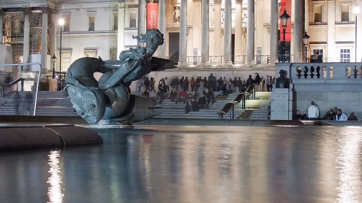 Trafalgar Square and the National Gallery in London